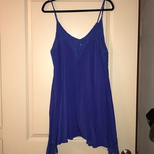 Royal blues dress with lace details